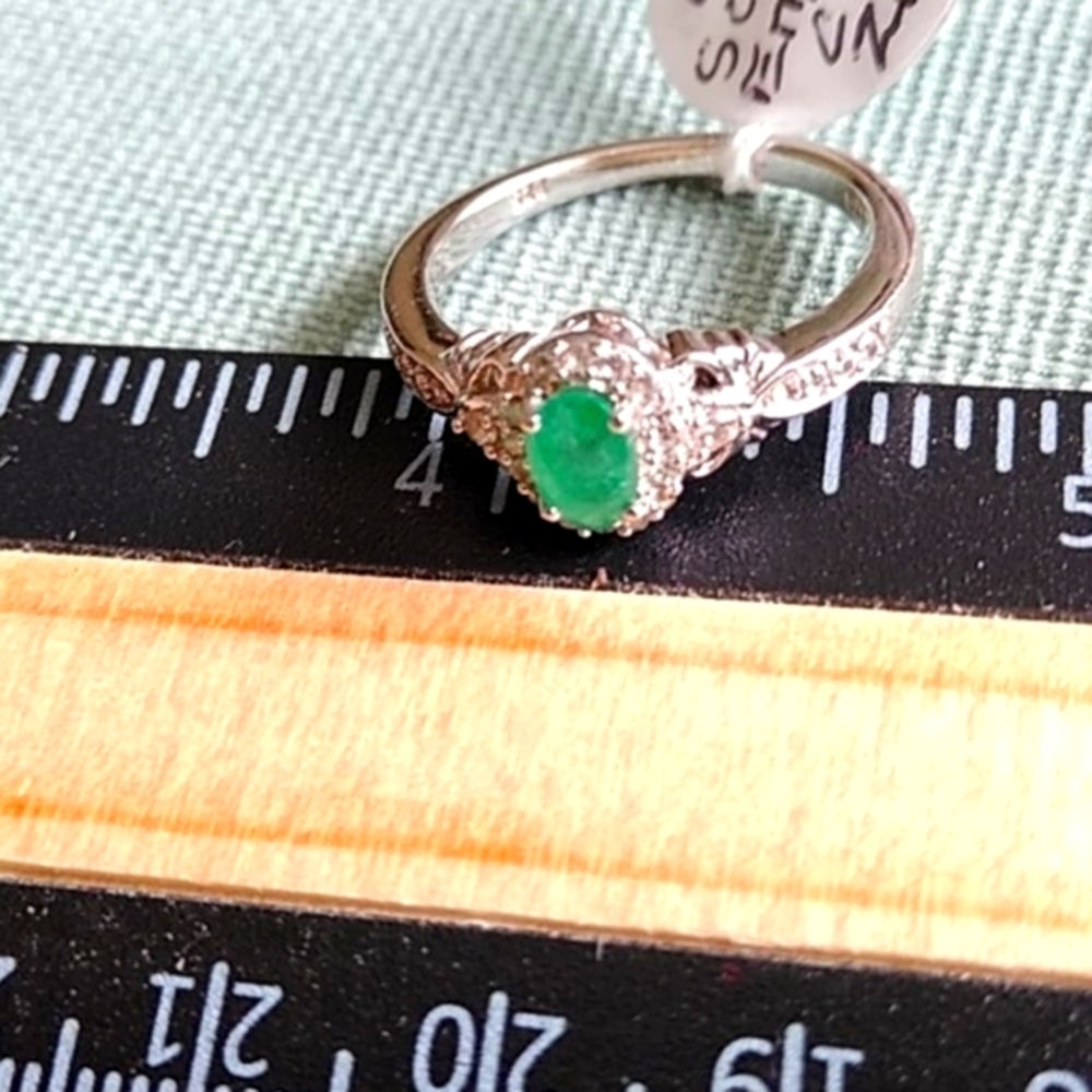 SOLD🌱 SOCOTO EMERALD AND CAMBODIAN ZIRCON RING 🌱 - Picture 4 of 5